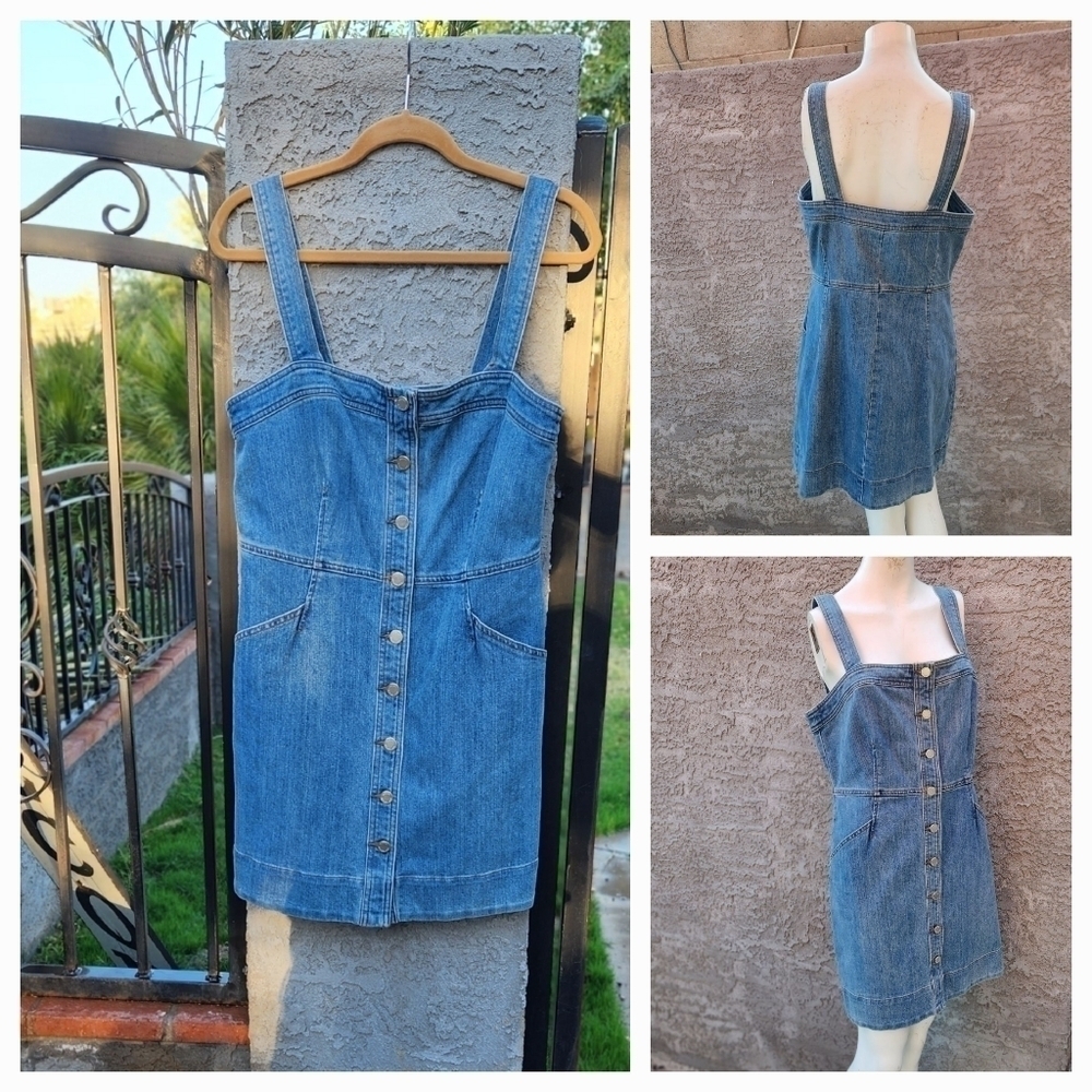 Michael Kors Button-Down Denim Mini Dress - Picture 2 of 3